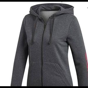 Adidas Women’s Essentials Linear Full Zip Hoodie